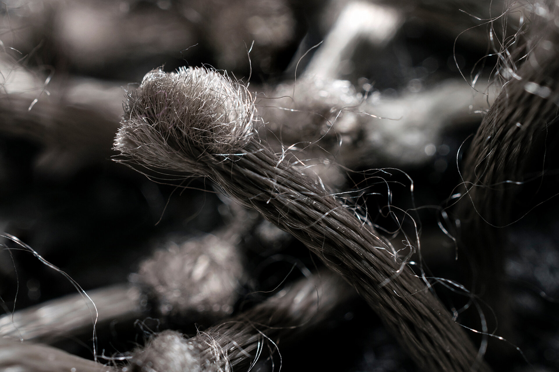 The image shows a close-up of a fibrous structure on the surface of a printed circuit board. This contamination is a typical example of particle impurities that can impair the technical cleanliness of electronic assemblies. | © Zestron