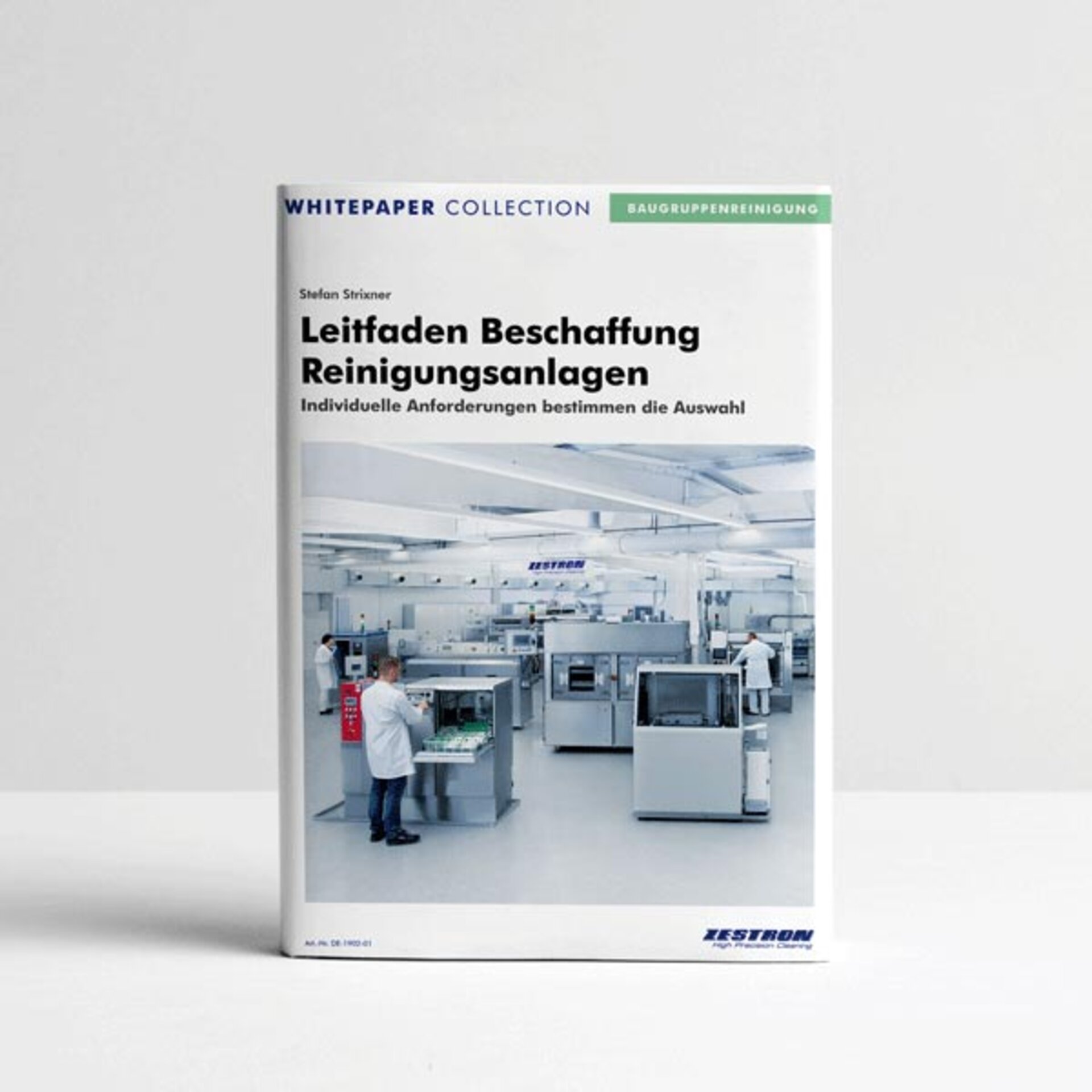 Whitepaper-Cover zum Thema Leitfaden zur Beschaffung und Überwachung von Reinigungsanlagen.