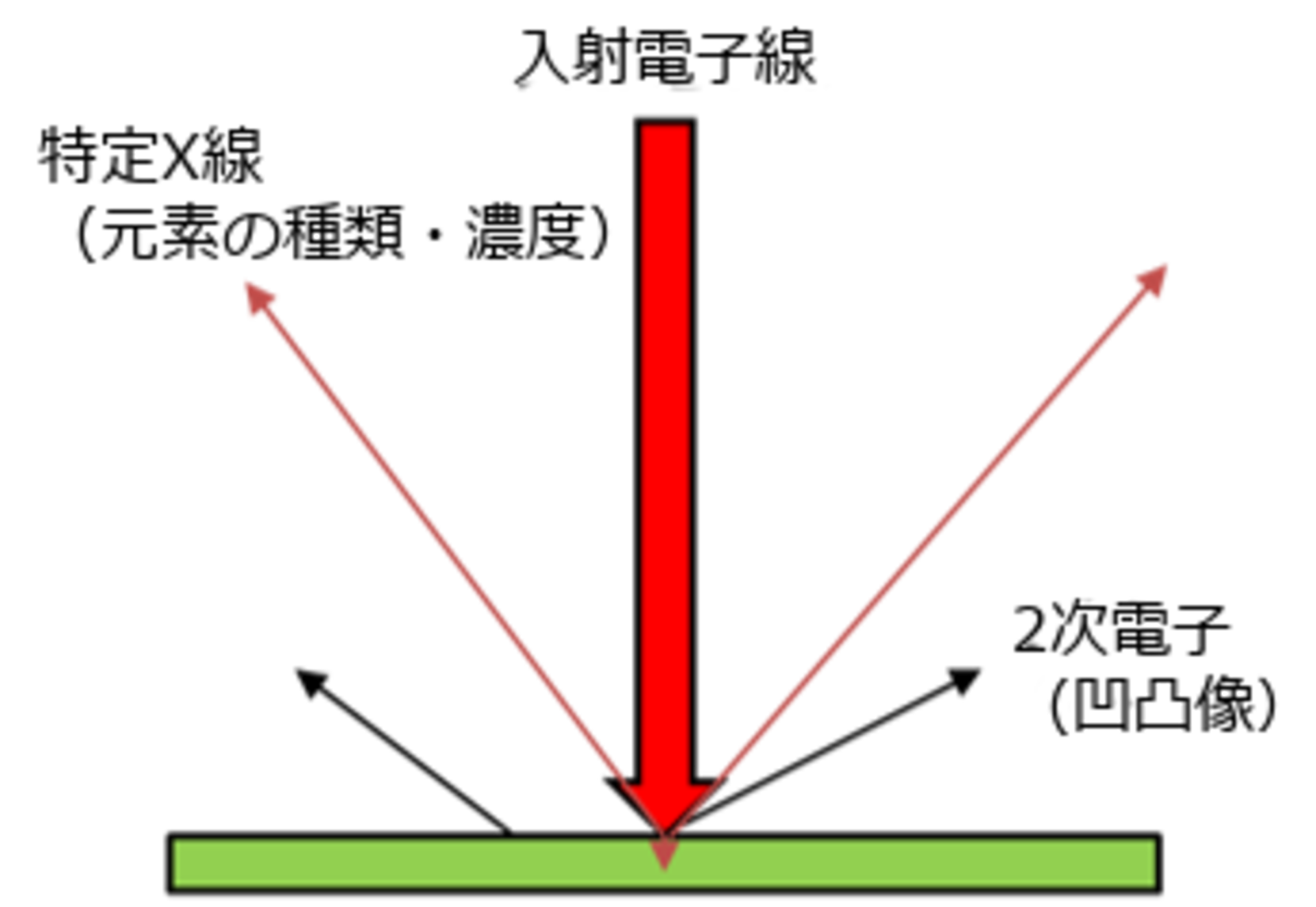 対象物質に電子線を照射することで発生する特性X線を検出し元素分析を行うことが可能で、主に2つのモードを使い分けて評価を行います。
