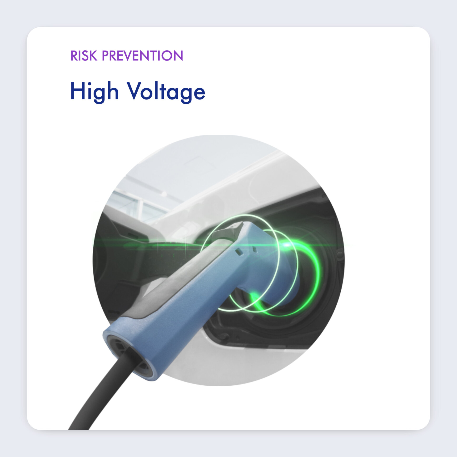 ev car charger port going into car 