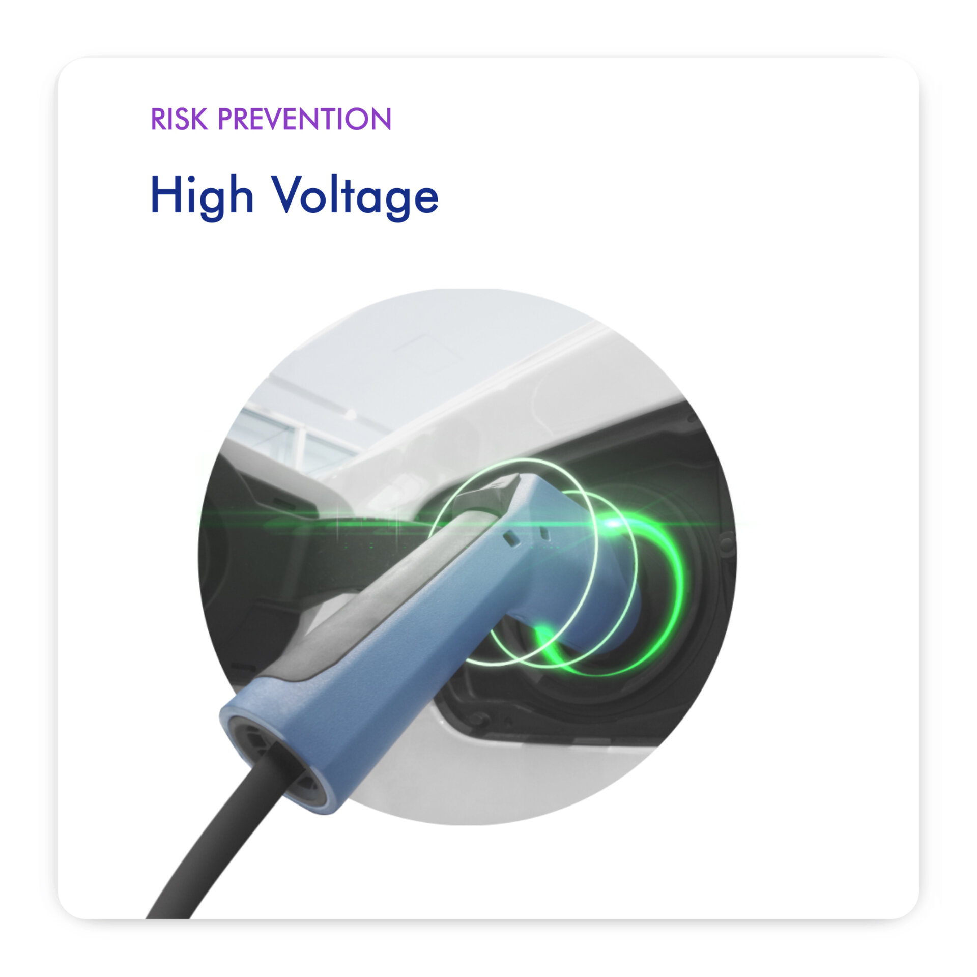 ev car charger port going into car 