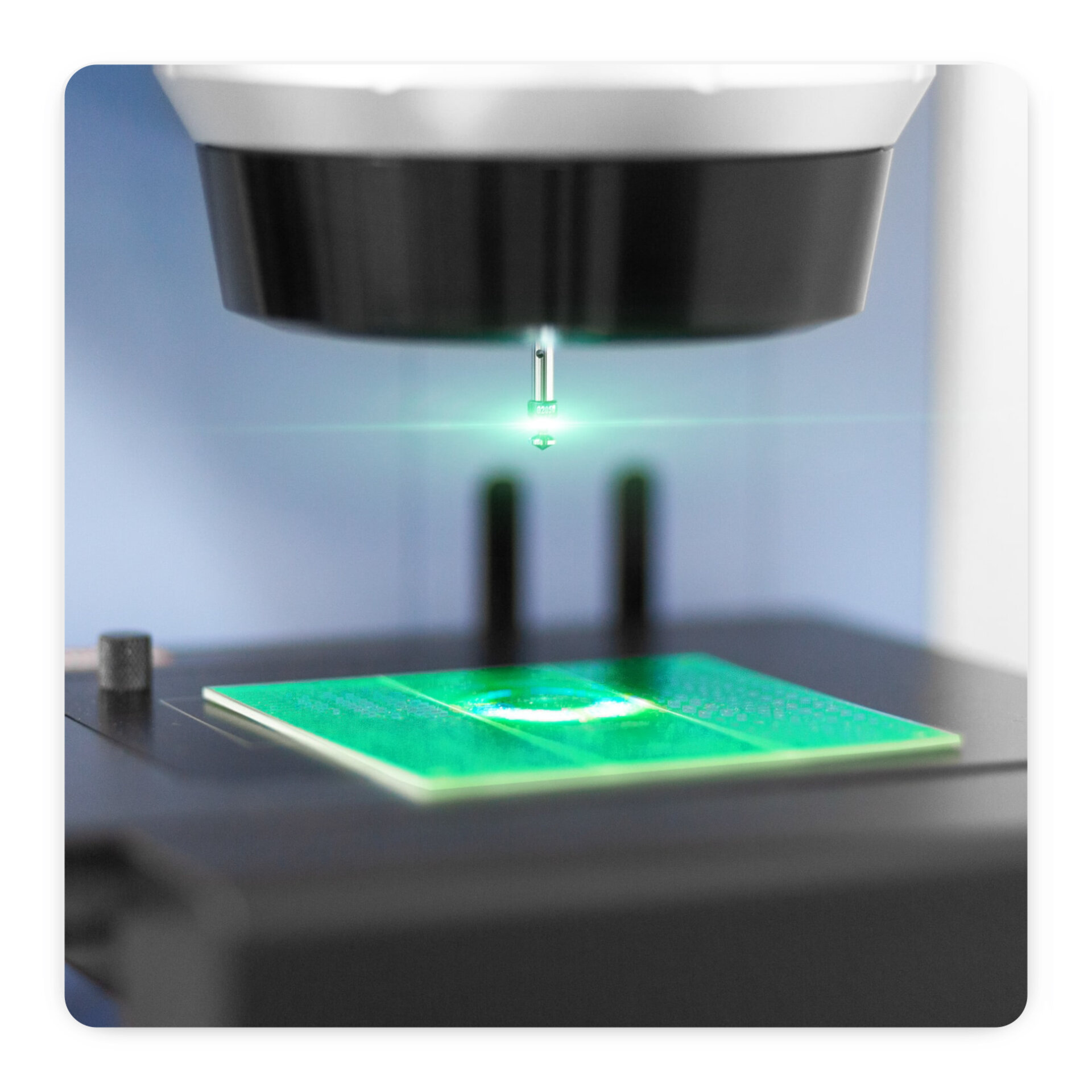 closeup of ftir cleaning service with circuit board 