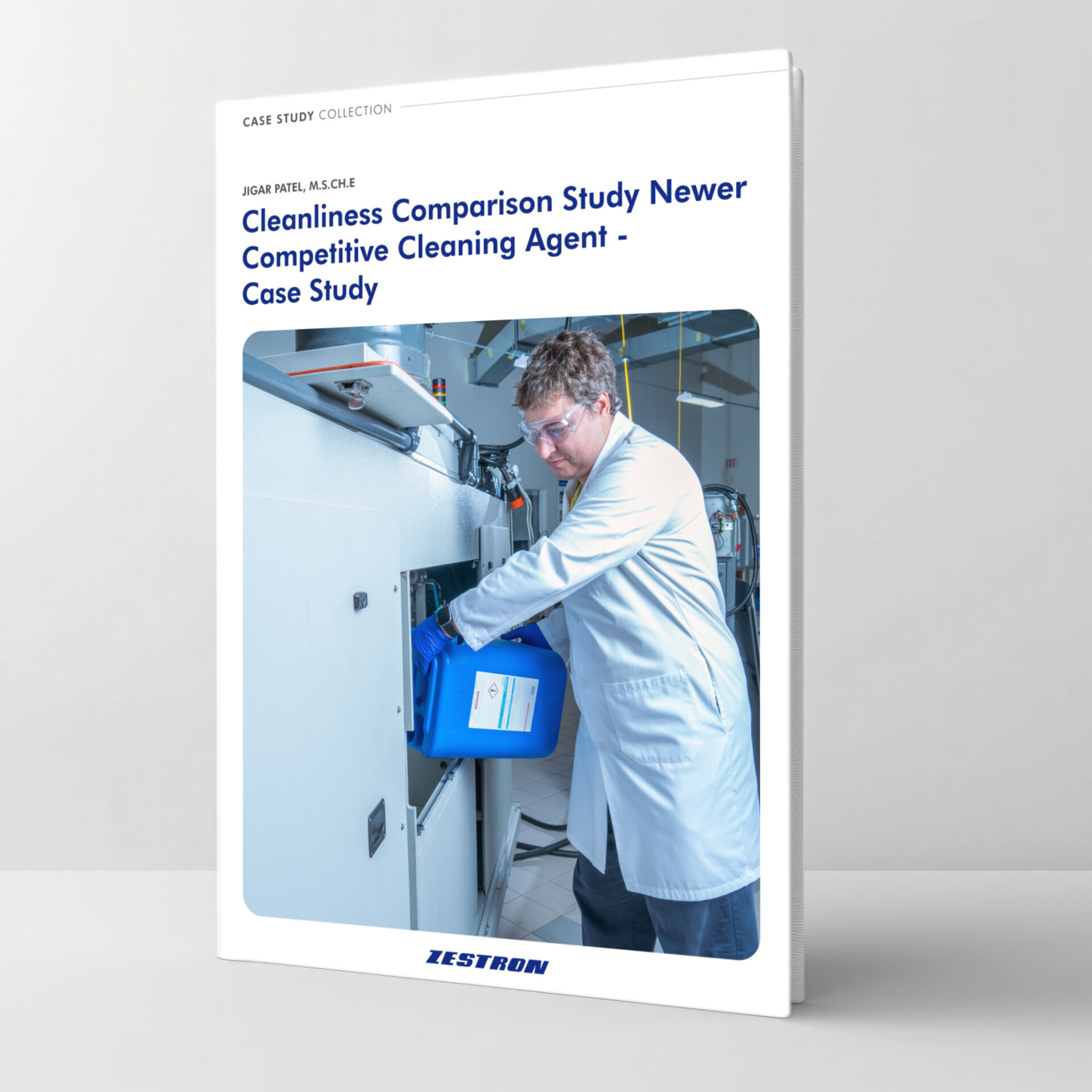 terry price pouring a container of cleaning chemistry into inline tank | © zestron